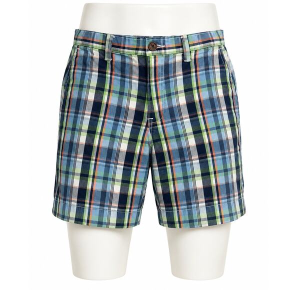 Abercrombie & Fitch Other - Abercrombie Flat Front Men's Plaid Shorts - Blue/Green - Size Large